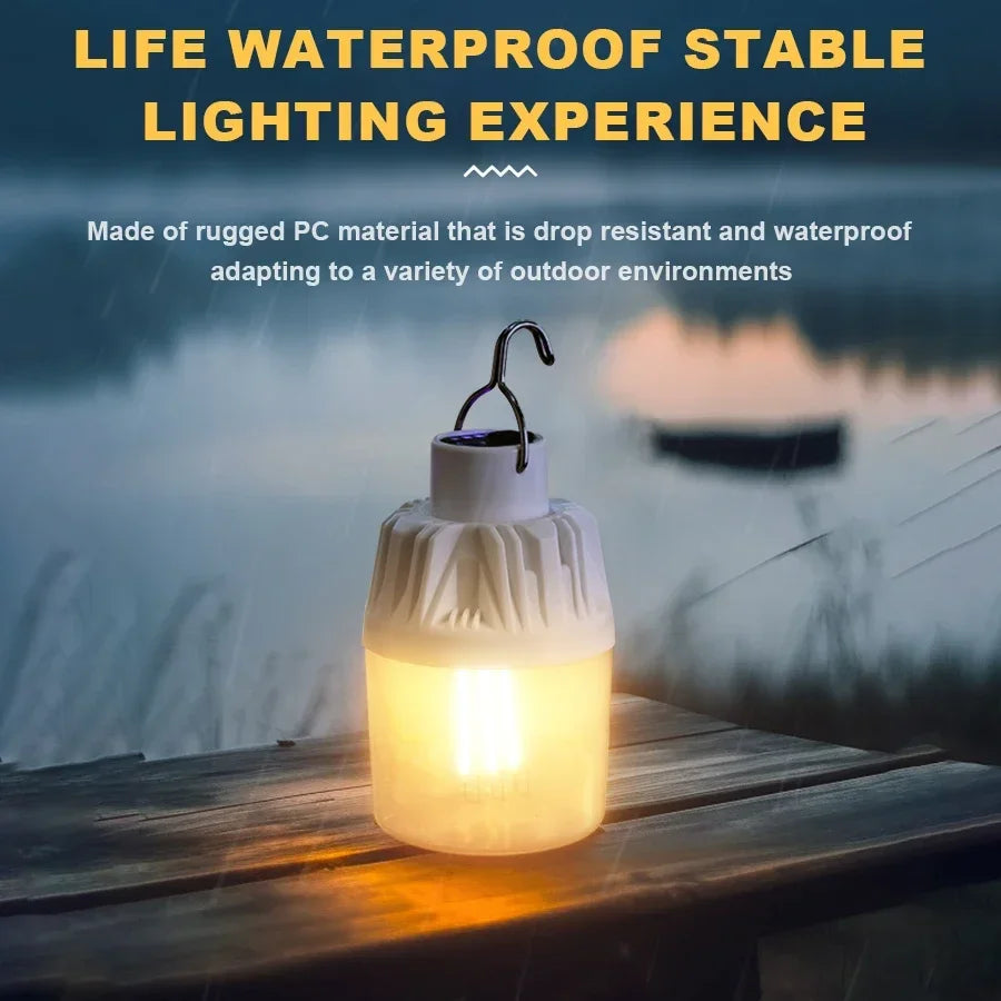LED Camping Lights Rechargeable Flashlights 4 Lighting Modes Lamp Outdoor Portable Emergency Torch Hanging Lantern