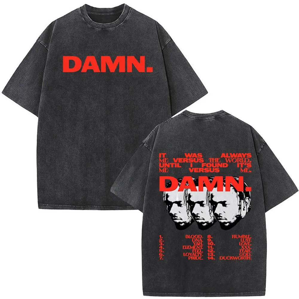 Kendrick Lamar To Pimp A Butterfly Graphic Vintage Washed T-shirts Men Fashion Hip Hop Retro Short Sleeve T Shirt Streetwear