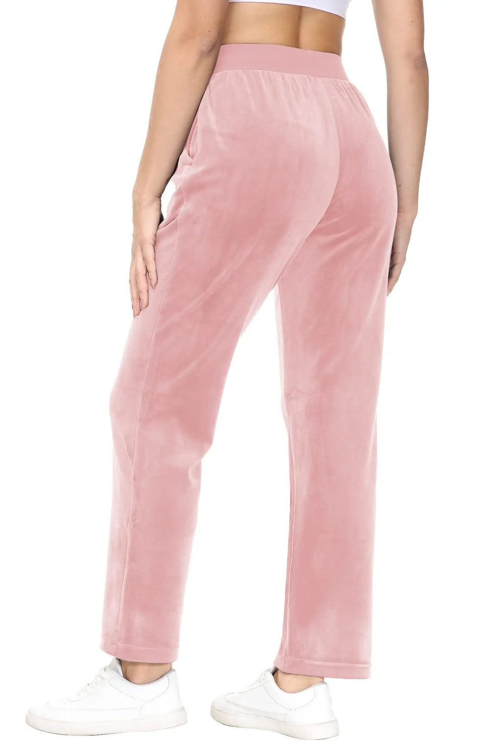 TACVASEN Winter Velvet Pants Womens Drawstring Elastic Waist Fleece Pants Workout Lounge Yoga Velour Pants Sweatpants Jogger