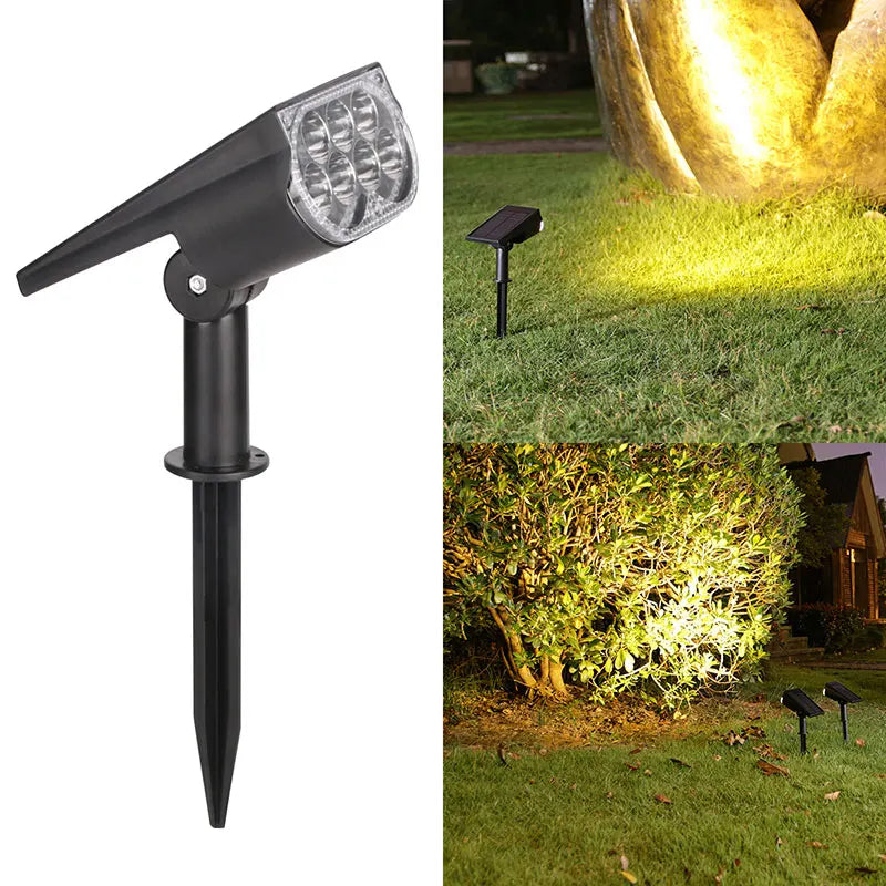 Solar Spotlights with Ground/Wall Mount, Auto ON/OFF LED Landscape Lighting for Garden Lawn Trees