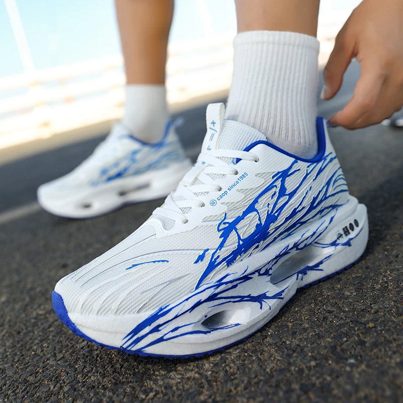 Men Jogging Sports Shoes Carbon Plate Professional Running Shoes Cushioning Sneakers Male Outdoor Breathable Athletic Shoes