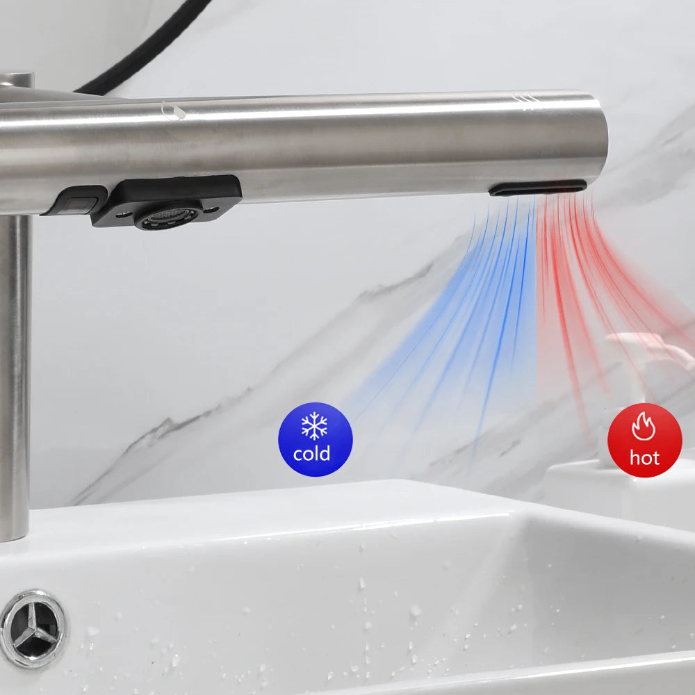 KEMAIDI Bathroom Faucets 3 in 1 Design Automatic Soap Dispenser Powerful Hand Washing Bathroom Hands Dryer Drying Machine Air