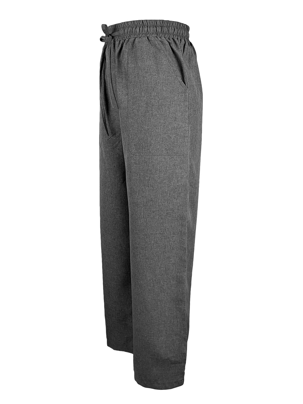 Women's Wide Leg Pants Elastic Waist Drawstring Casual Loose Trousers Summer Solid Color Pockets Comfortable Soft Beach Pants