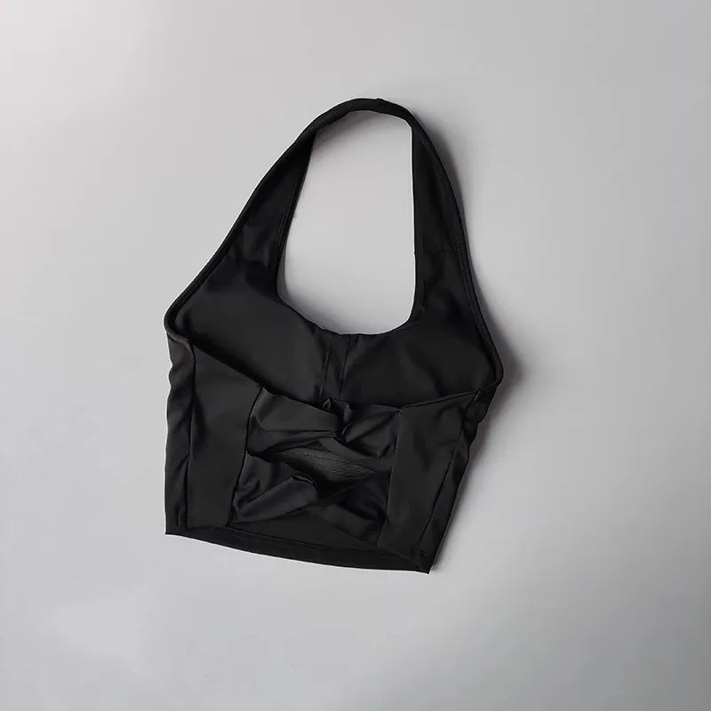 Women's Halter Neck Strap Fitness Bra Sexy Backless Gym Workout Yoga Bra Crop Top Sports Bras for Active Wear