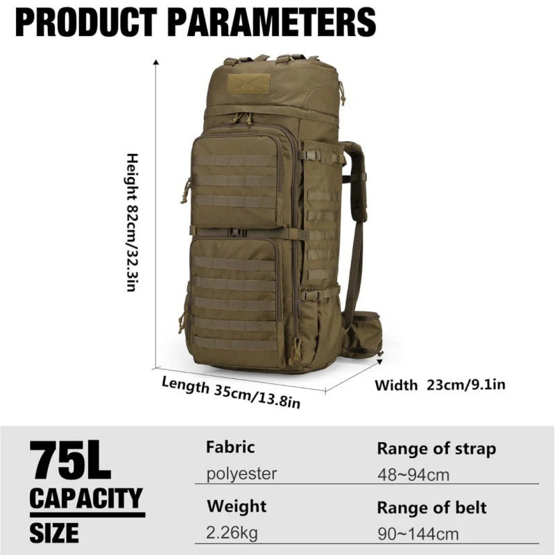 Extra Large Capacity 75L Outdoor Hiking Travel Bag Unisex Waterproof Durable Mountaineer Climbing Bag Camping Hiking Travel Bags