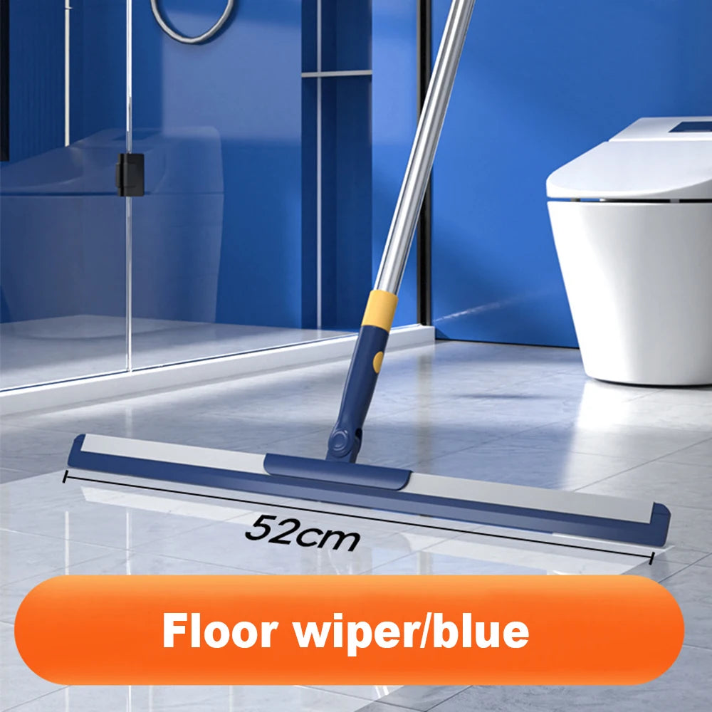 Portable Retractable Scraper Mop for Deep Cleaning Without Leaving Marks Replaceable Rubber Strips for Bathroom Kitchen Etc
