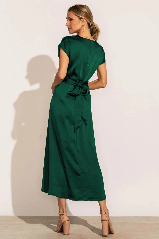 High Quality Spot Wholesale Fashion Summer Women Clothing High-end Satin Binding Elegant Drape Light Evening Dress Vestidos Y2k