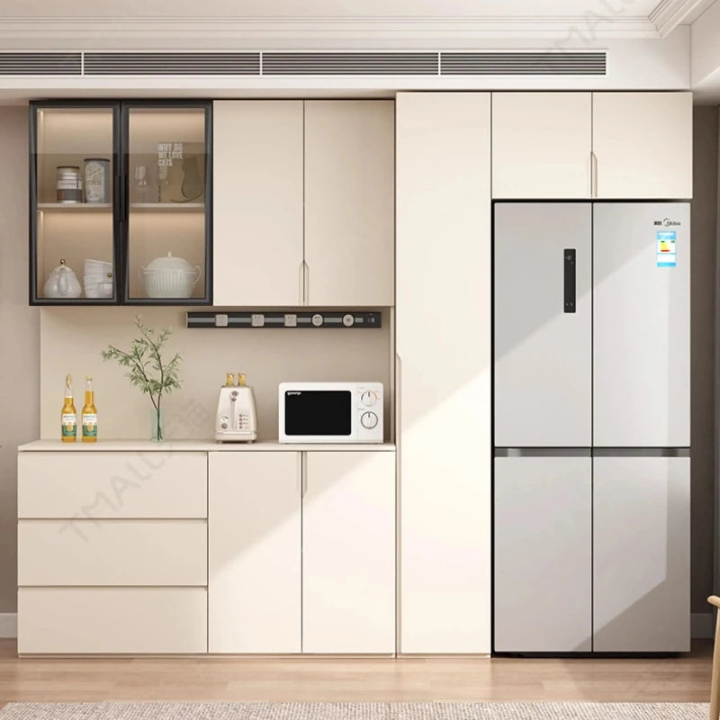 LTT Simple Modern Side Cabinet Embedded Refrigerator Cabinet Kitchen Living Room Locker