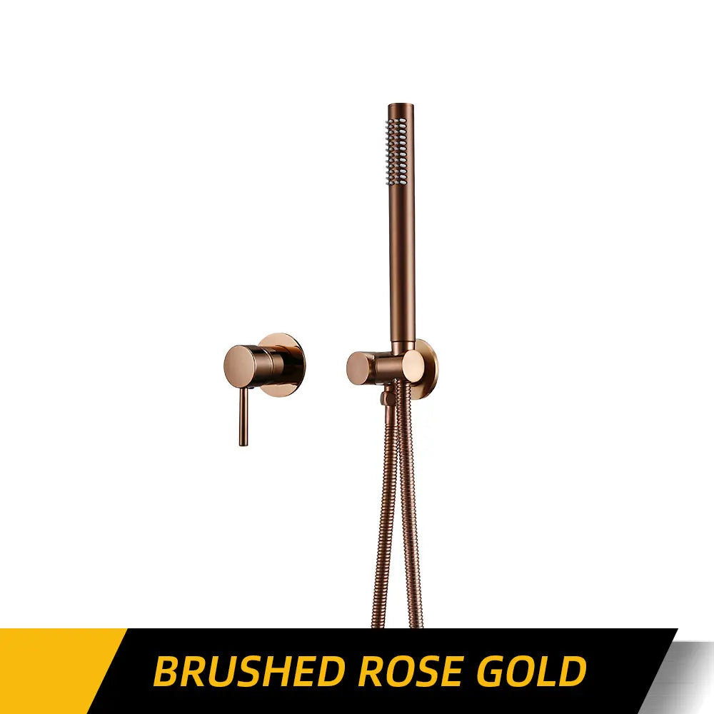 Handheld Bathroom Shower System Brushed Gold Hot And Cold Water Bathtub Mixer Single Handle & Shower Holder Separately Tap Set