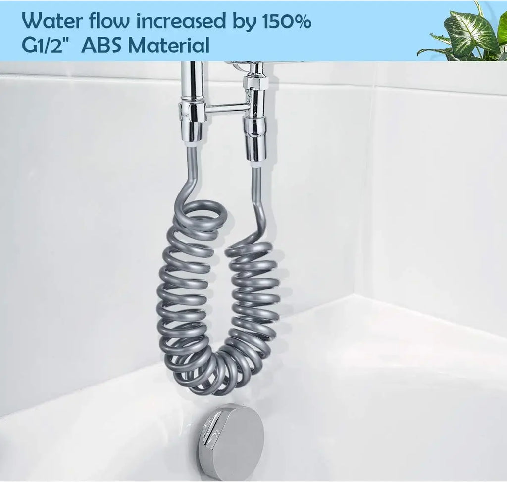 Toilet Bidet Spring Hose Flexible Shower Tube Anti-twist & Stretchable Water Plumbing Spiral Flexible Shower Hose 1.5/2/3/5M