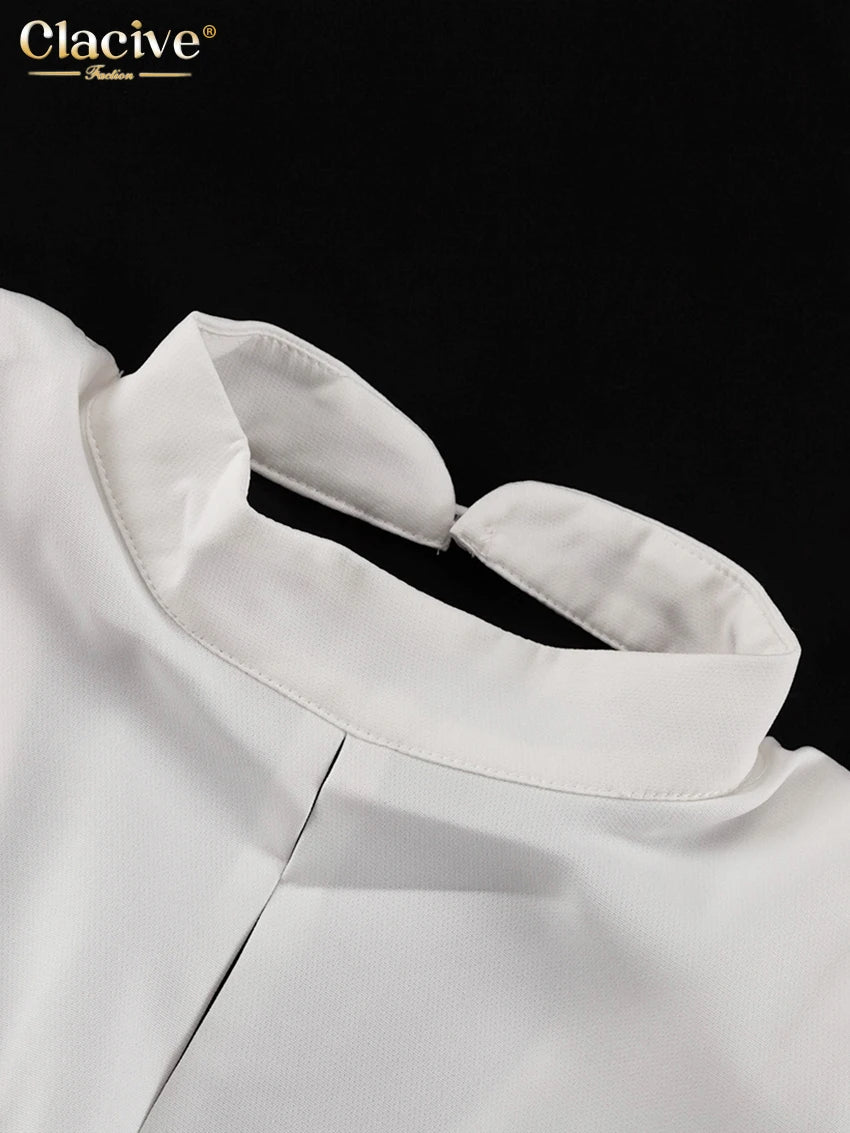 Clacive Summer Loose White 2 Piece Sets Woman Outfit 2025 Fashion Sleeveless Tank Top With High Waist Long Skirt Set Streetwear