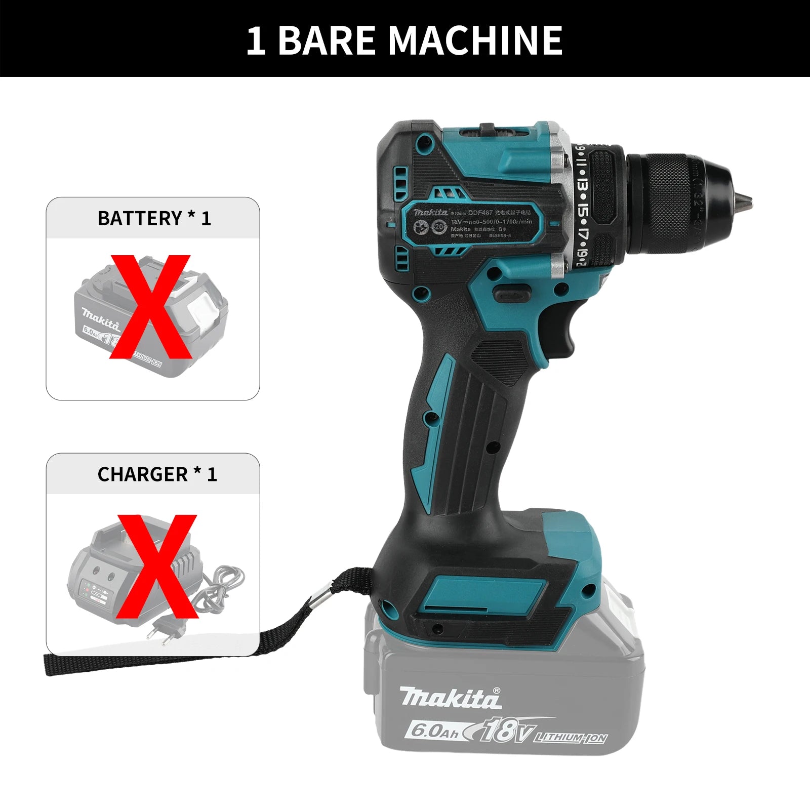 2025 New Makita DDF487 18V Cordless Brushless Drill 10mm Compact Driver for Home Renovation & DIY Craft Projects