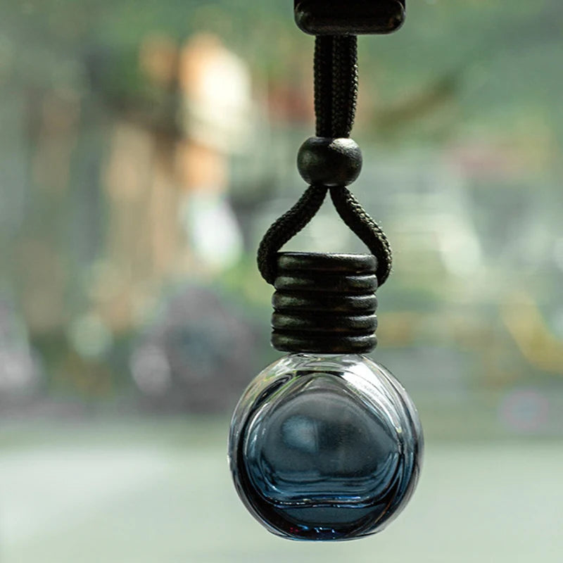 New 1Pc Black Cap Dyed Square Cap Empty Bottle Car Essential Oil Diffuser Fragrance Air Freshener Scent Perfume Bottle Ornament