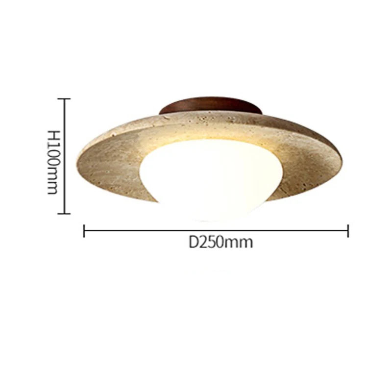 Japan Wabi Sabi Cream Natural Stone Porch Balcony Lighting Modern New Style Fresh Disc Shape Home Room Decoration Ceiling Lamp