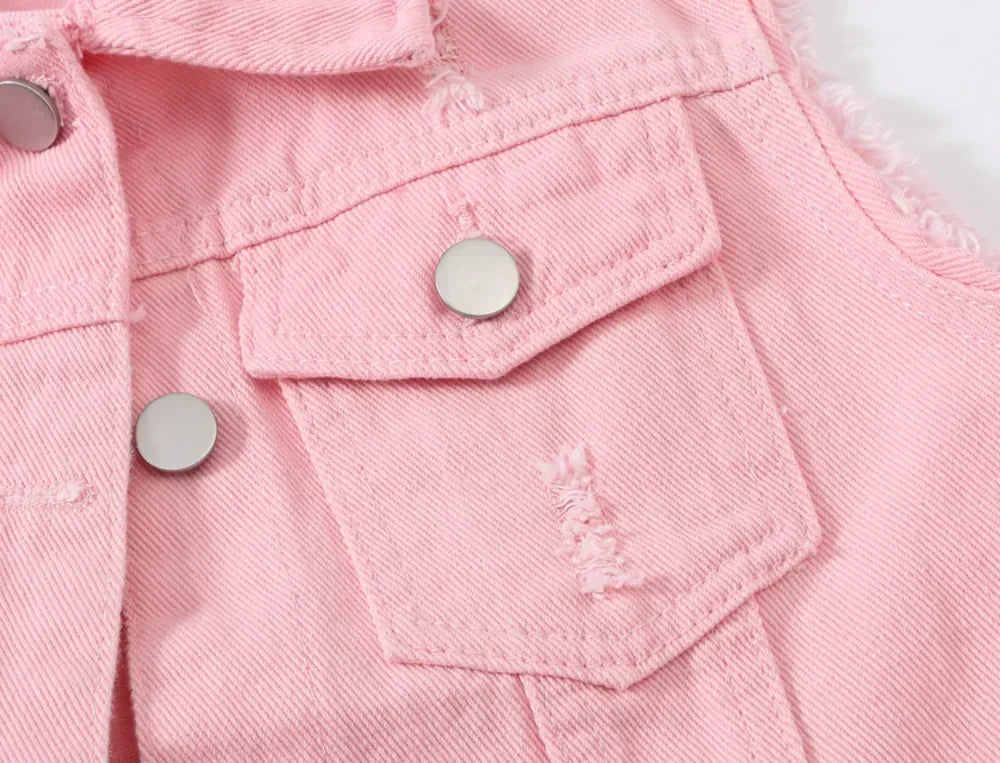 Denim Vest for Women Jacket Spring Streetwear Women Clothing Autumn Coats Fashion Clothes Casual Vintage Elegant Sleeveless