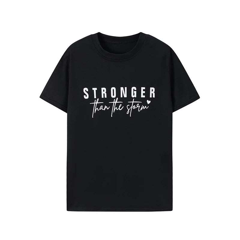 Summer Fashion Women's Short Sleeve T-shirt Letter Print Round Neck Solid Color European American Style 2026