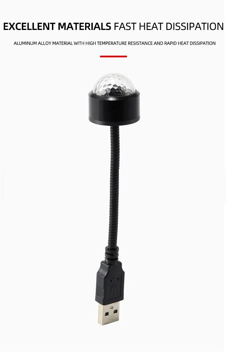 Car Romantic LED Starry Sky Night Light 5V USB Powered Galaxy Star Projector Lamp for Car Roof Room Ceiling Decor Plug and Play