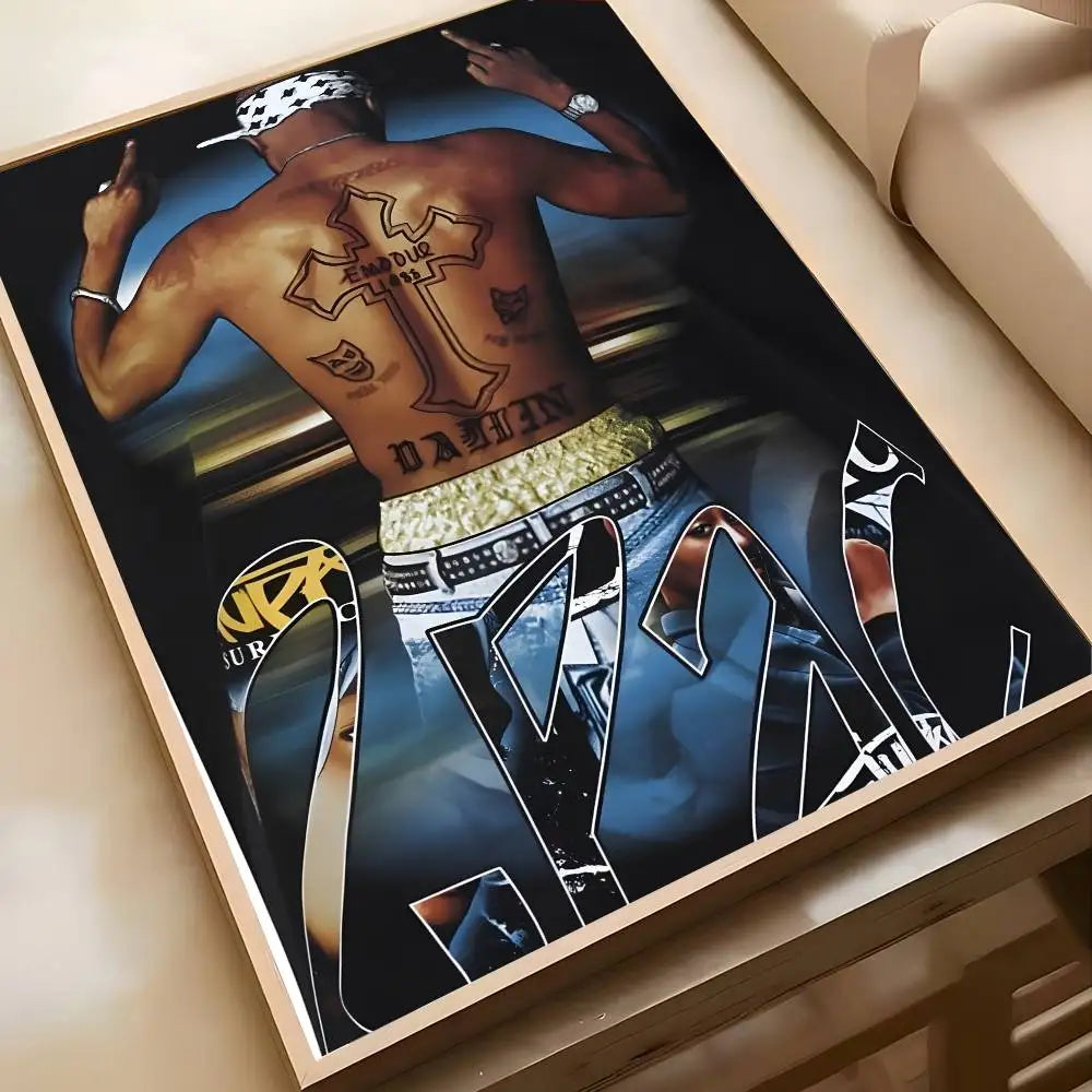 Hip Hop Singer 2-2Pac-MT Tupac Shakur Poster Art painting poster with prints Home bedroom living room decoration gift