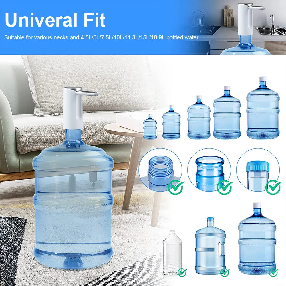 Electric Water Gallon Pump Automatic Water Pump 19 Liters Foldable Desktop Water Bottle Pump USB Rechargeable Water Dispenser