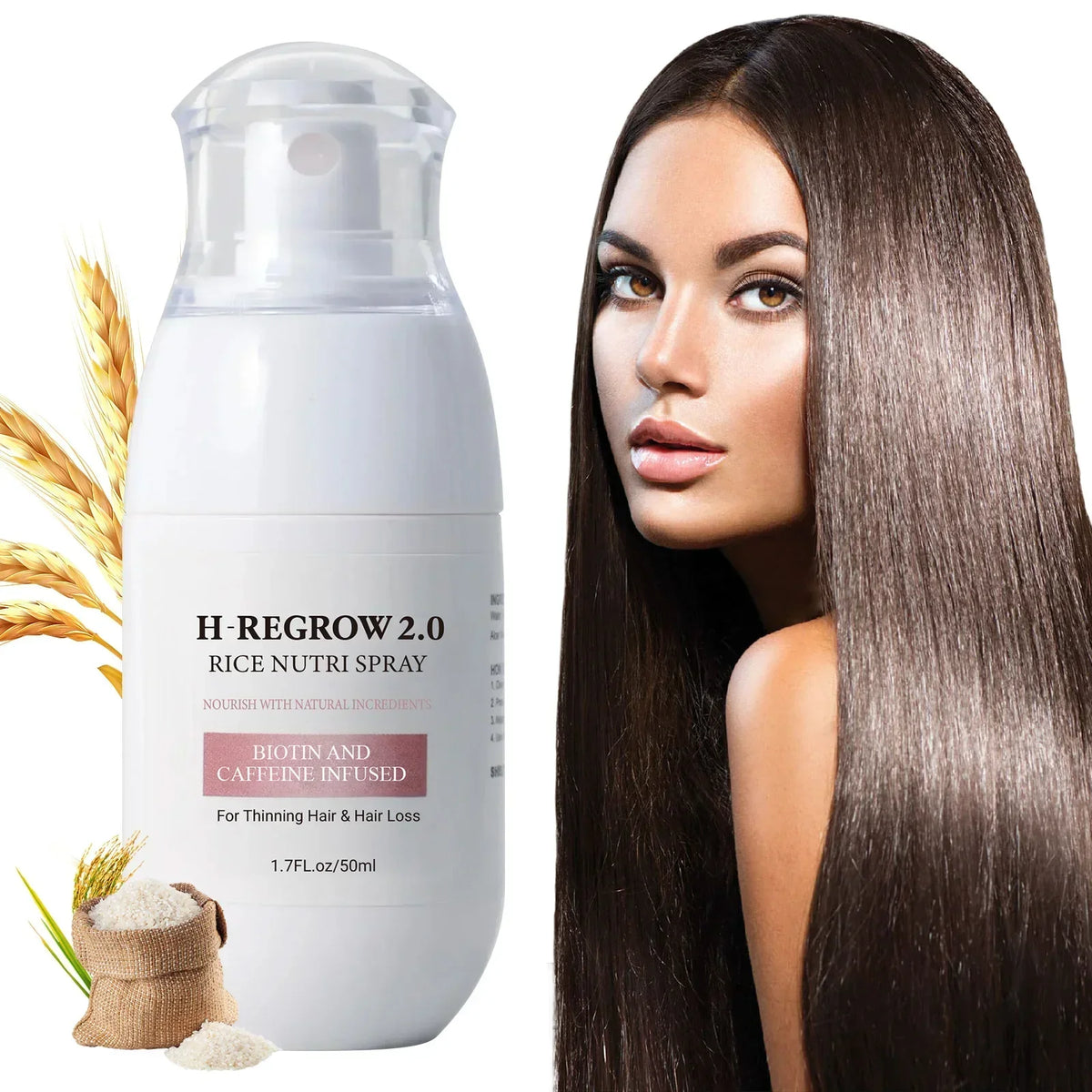 Hair Density Support Spray - Rice Wine Ferment Formula Nourishes Roots, Reduces Breakage & Adds Soft Volume to Limp Hair.