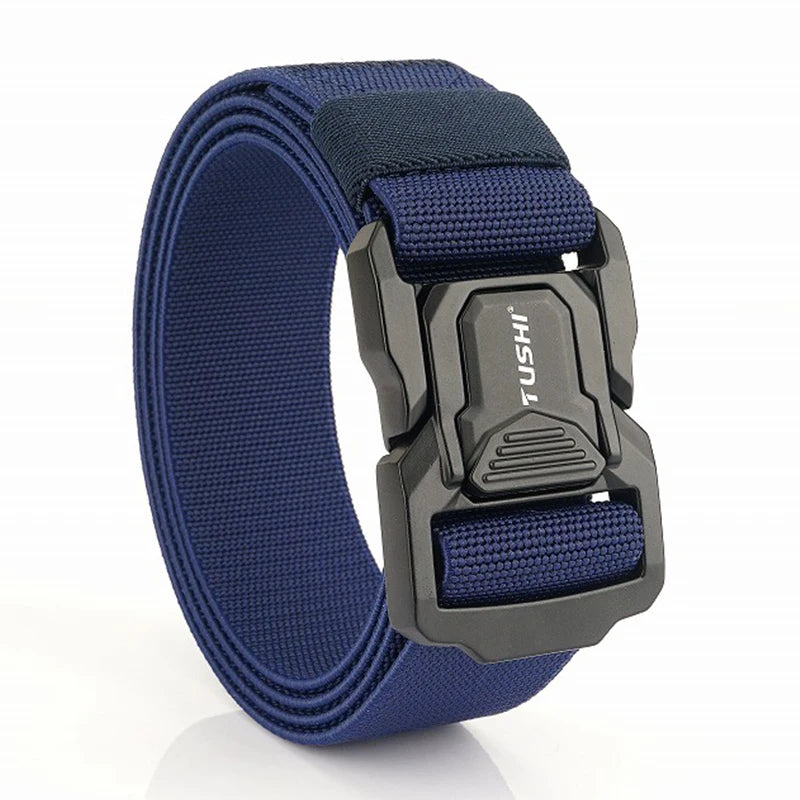 VATLTY 2023 Elastic Belt for Men Aluminum Alloy Quick Release Buckle Unisex Hiking Belt Military Tactical Belt Stretch Girdle