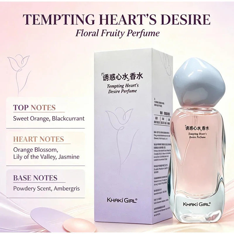 Khaki Girl Floral Fruity Eau De Toilette Long-lasting Fresh Citrus Perfume Spray Unique Crystal Bottle Daily Dating Perfume
