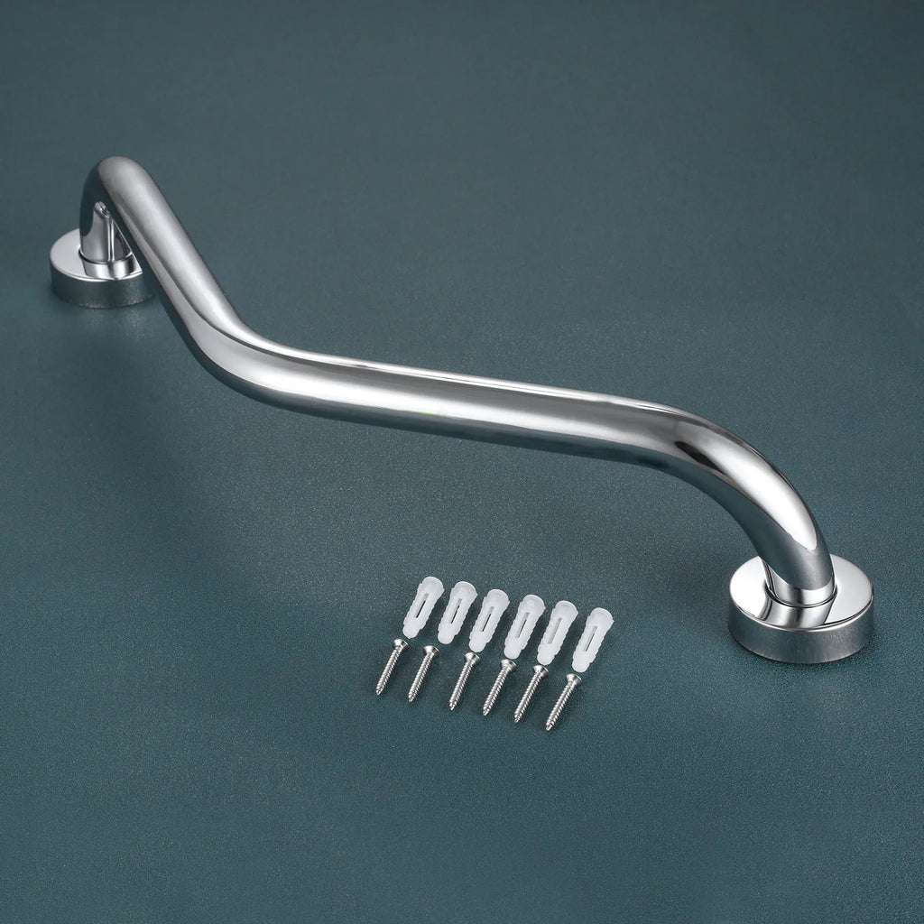 1pc Bathroom Grab Bar Stainless Steel Durable Shower Bathtub Arc Handle Grip Bathroom Toilet Elderly Disabled Safe Facility Help