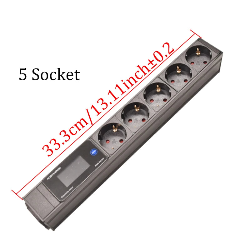 EU Power Strip Power Energy Volt Watt Kwh Meter 2/3/4/5/6/7/8/9/10/11Ways EU Socket extension electrica C14 interface