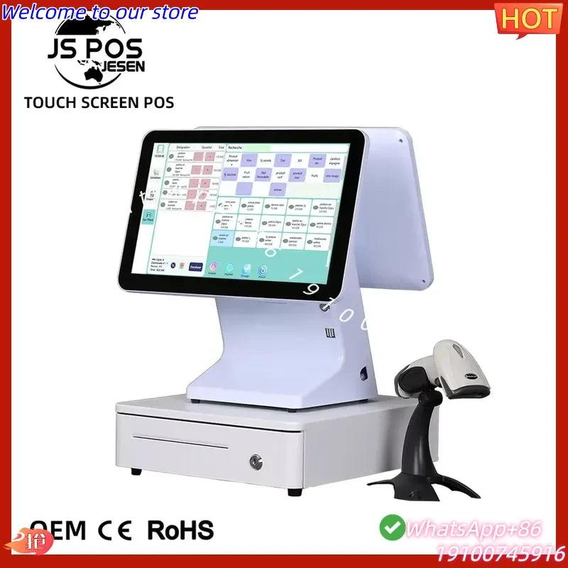 2026Hot All-in-One Point of Sale POS System 15.6" Touch Screen Cash Register Wholesale Multi-System for Cafes Hair Salons
