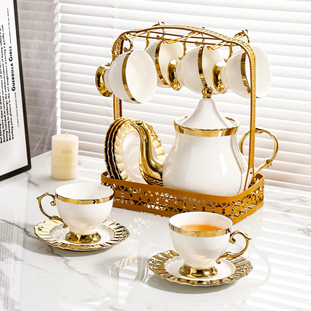Modern European Style Ceramic Coffee Mug Set - Luxury Office Coffee Cups Elegant Exquisite Home Gift Ideas