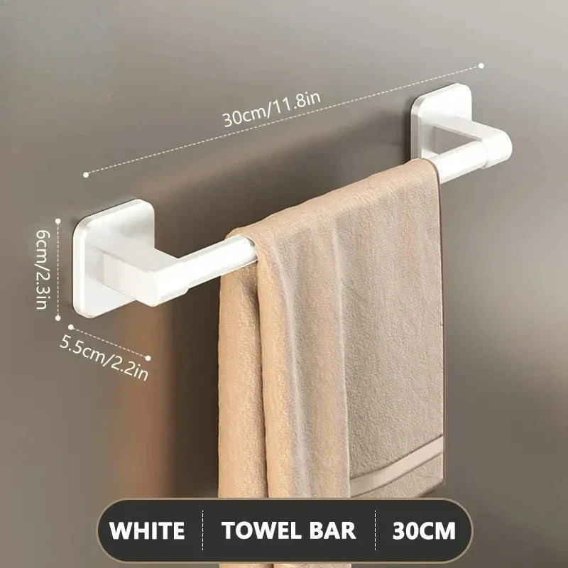 Towel Rack with Non Perforated Suction Cup Wall Mounted Towel Rack High-quality Bathroom Storage Rack Bathroom Crossbar