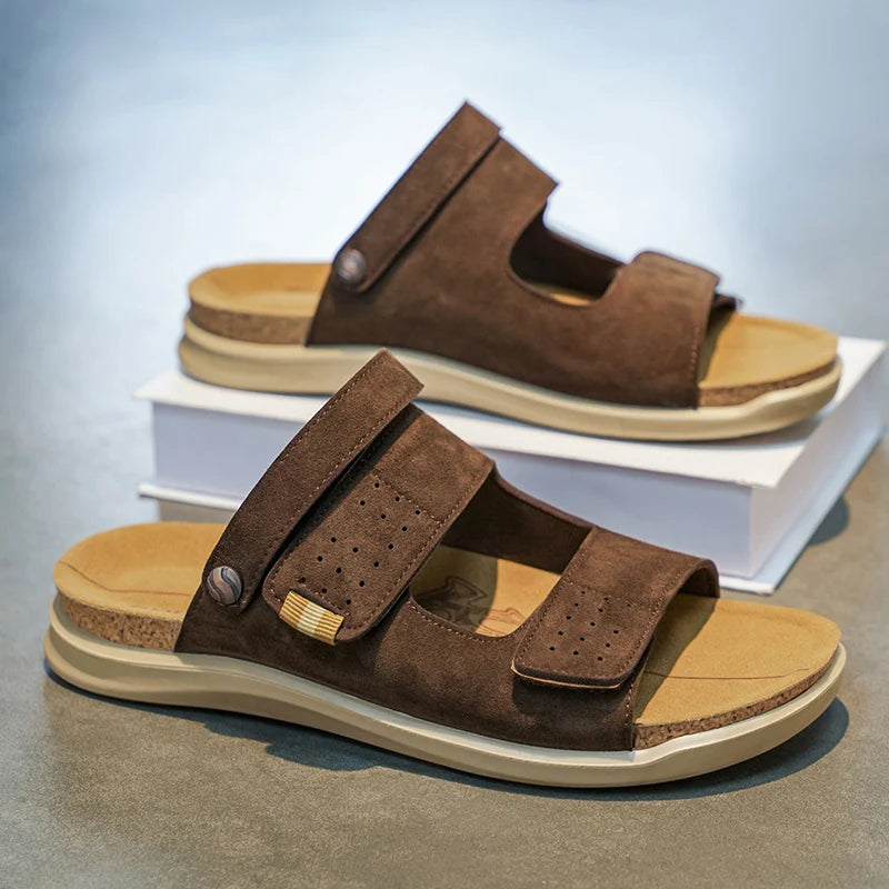 Men's high quality Casual sandals Summer breathable lightweight outdoor beach shoe Slip on walking Daily wear double-use sandals