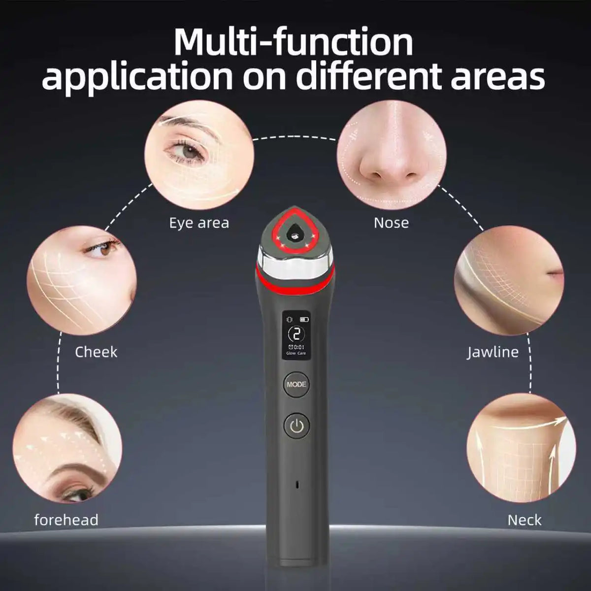 5 Colors Ager Booster Pro Lifting Face Neck therapy Wand LED Vibration Massager Beauty Device for Anti-Aging Skin Tightening