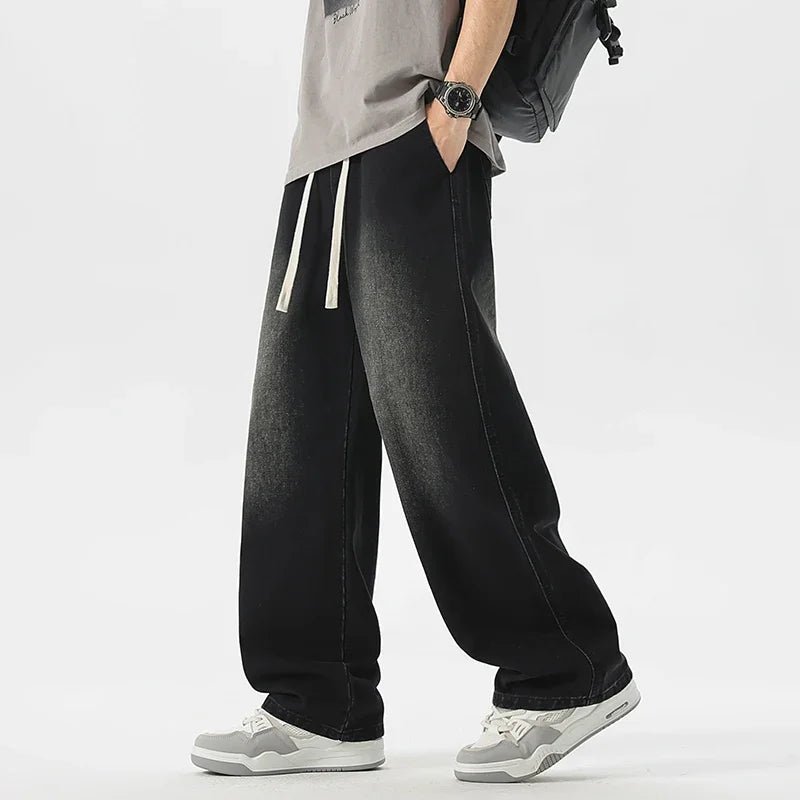 Men's Jeans American Loose Wide-leg Loose Straight Casual Trousers Street Hip-hop Baggy Jeans Black Grey Blue Streetwear Men