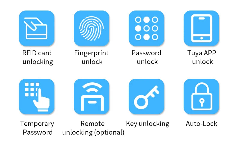Support Tuya app Bluetooth app fingerprint intelligent door lock password RFID card wheel rim bolt lock electronic door lock