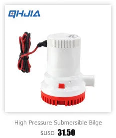 Automatic Boat Submersible Bilge Pump 12V 24V Volt DC Electric Marine Water Pump Small Auto 6500GPH 750GPH 1100GPH With Switch