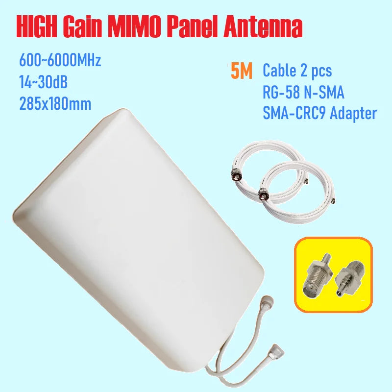 High Gain 3G 4G LTE Panel Directional Router Antenna Indoor Outdoor Long Range with TS9 CRC9 SMA for Router CPS AP Booster