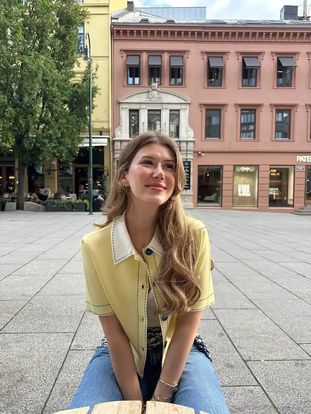 Casual Yellow Lapel Knitted Sweater Women Chic Short Sleeve Single Breasted Warm Pullover Lady Autumn Commute Street Outwear New