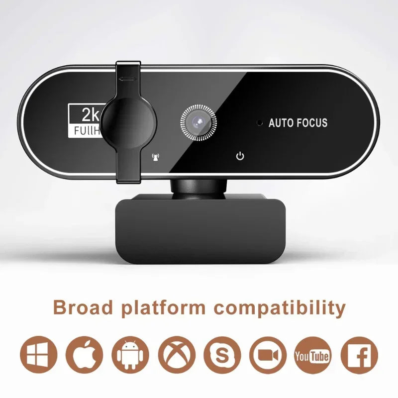 4K HD Webcam Video Camera 2K Autofocus Streaming Web Cam With Microphone Full HD 1080P Webcams for PC/Computer/Laptop