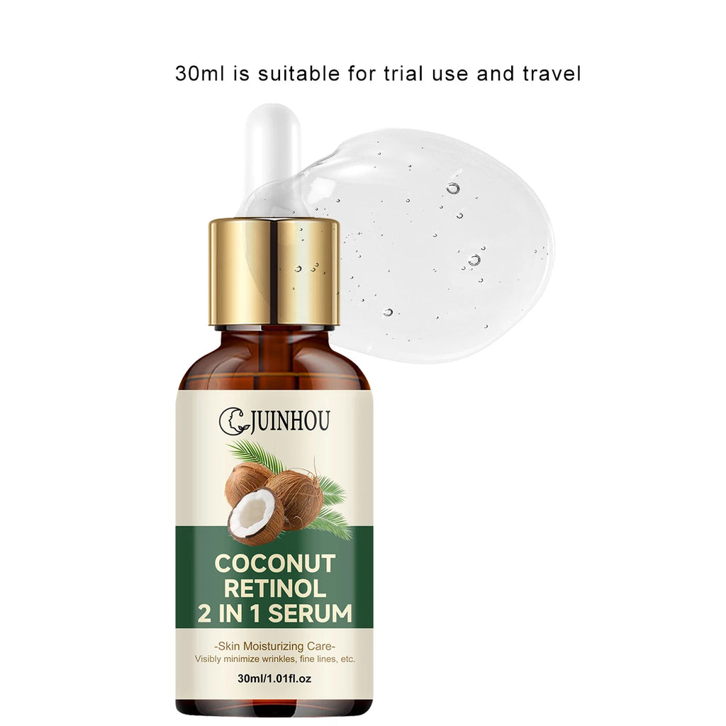 JUINHOU Natural Coconut Oil Face Serum Hydrating Moisturizer Skin Reduce Dryness Gentle Daily Skin Care Serum For All Skin Types