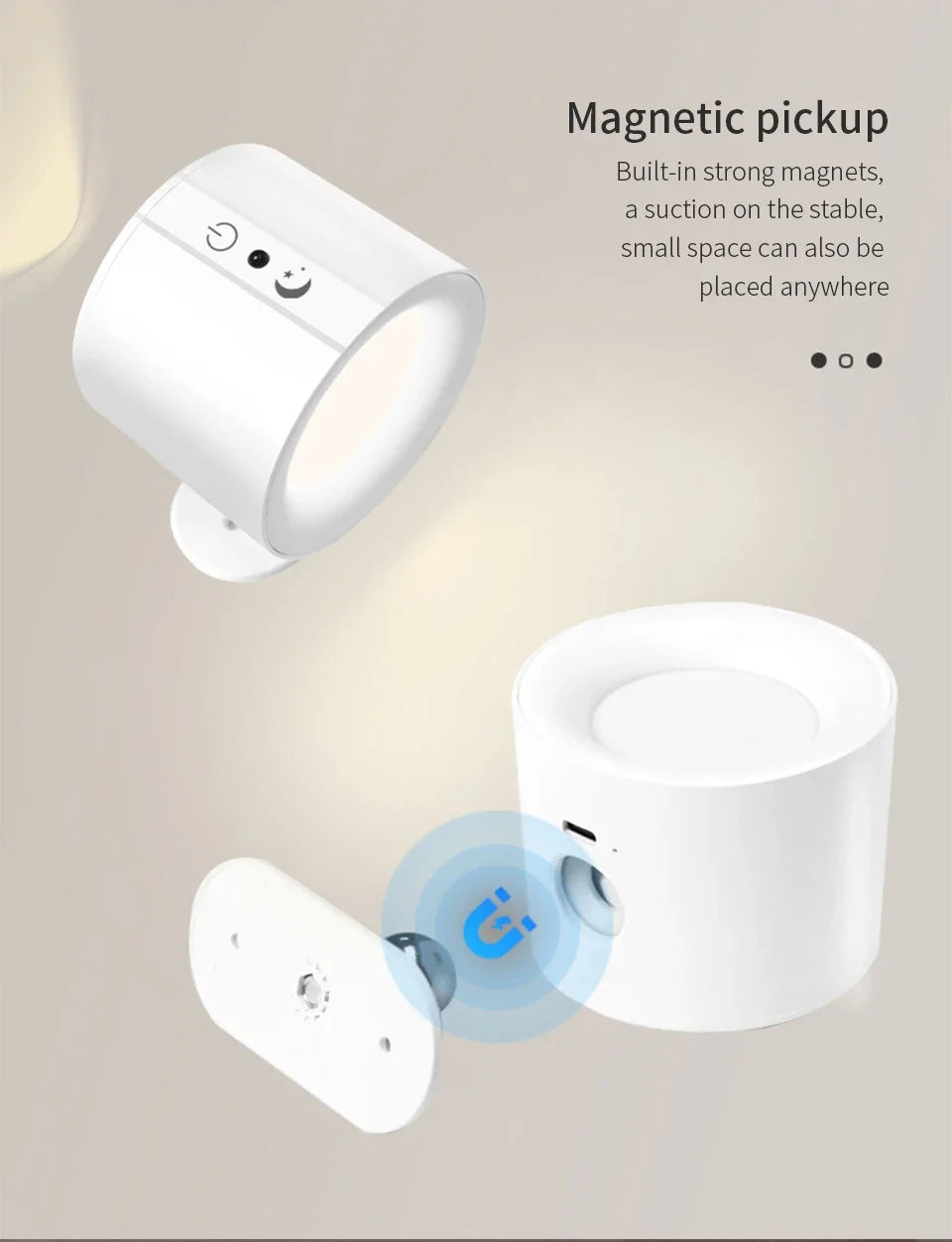 LED Wall Sconces Light Touch Control Double Head Wall Lamp 360 Rotatable 3Colors Wall Lights Wireless Night Lights Bedroom Light