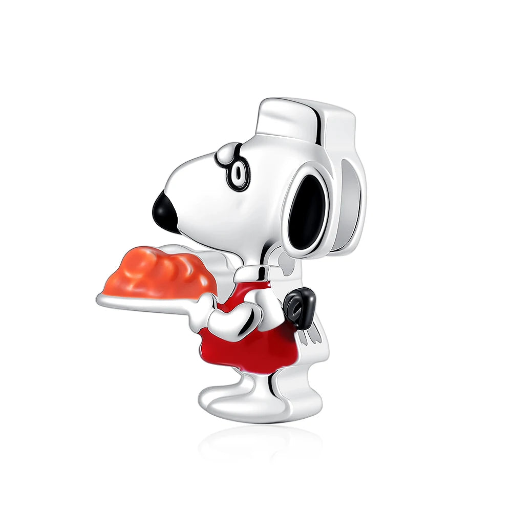 Cartoon 925Silver Balloon Dog, Red House, Watermelon Dog Male and Female Pendant,Fit Bracelet DIY Jewelry for Girls and Children