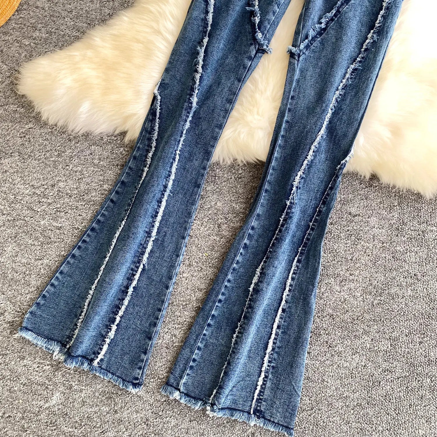 Two Pieces Women Pant Set Denim Matching Set Solid Camisole Sleeveless Top Zipper Fly Empire Waist Full Length Pants 2026 Summer