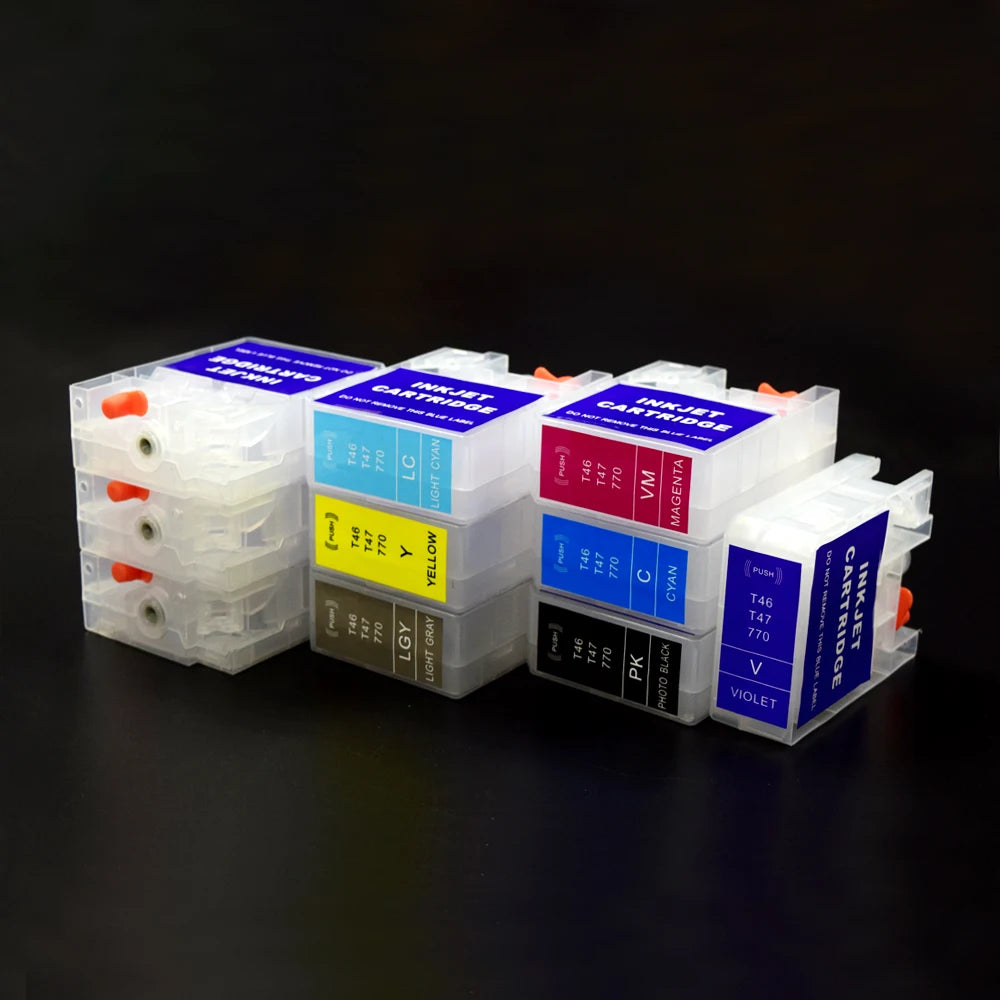 T46S T47A Refillable Ink Cartridge Without Chip For Epson SureColor SC-P700 SC-P900 P700 P900 Printer