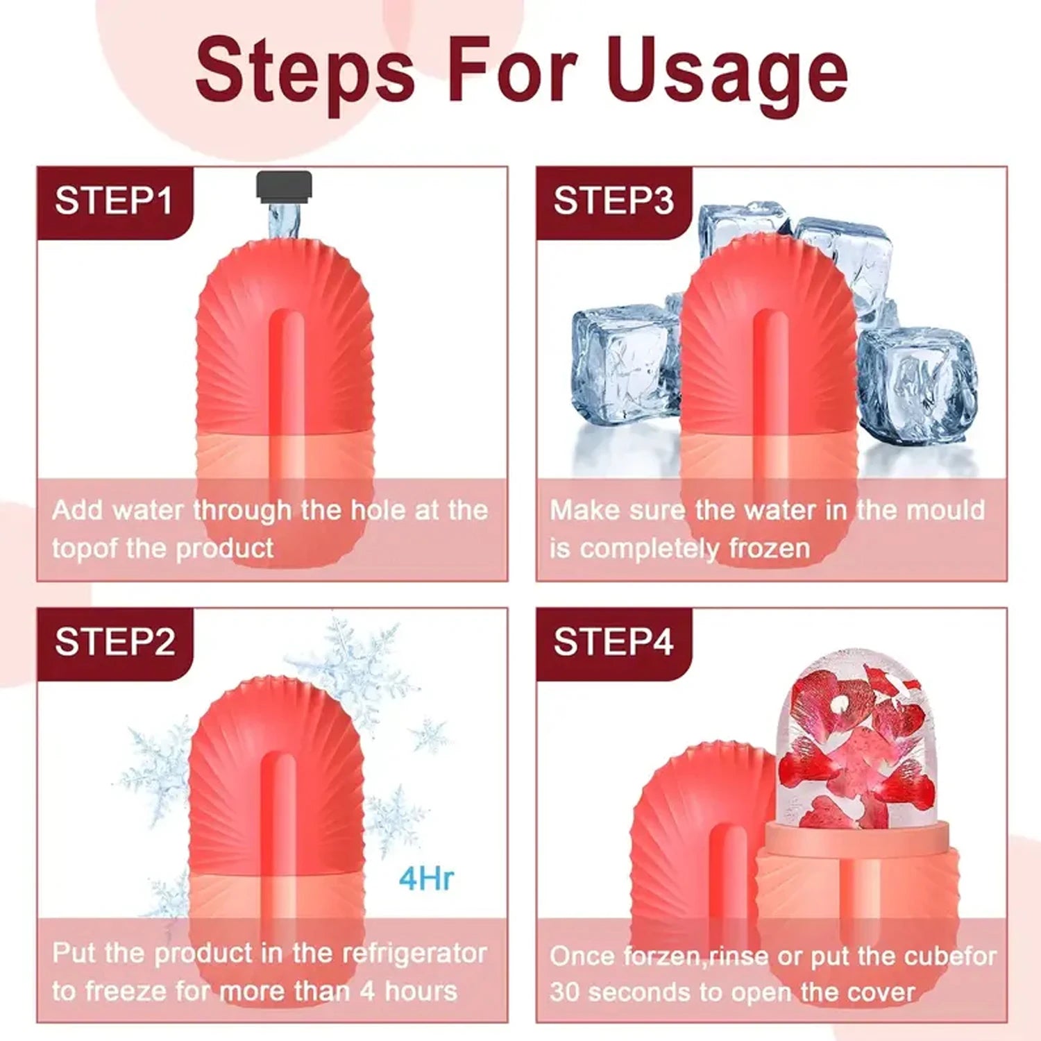 Beauty Massage Face Ice Tray Ice Roller Facial Ice Compress Anti-puffy Face Ice Tray Beauty Supplies Silicone Ice Tray