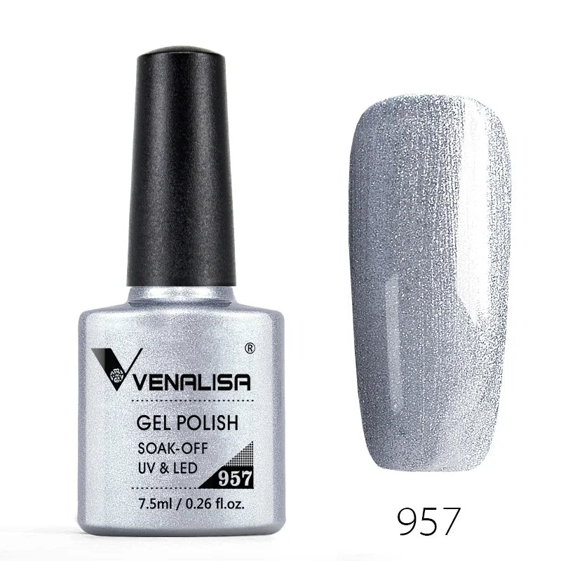 Venalisa Nail Gel Polish Semi Permanent Salon Quality TPO Free Glitter 7.5ml Soak off UV LED Nail Gel Varnish