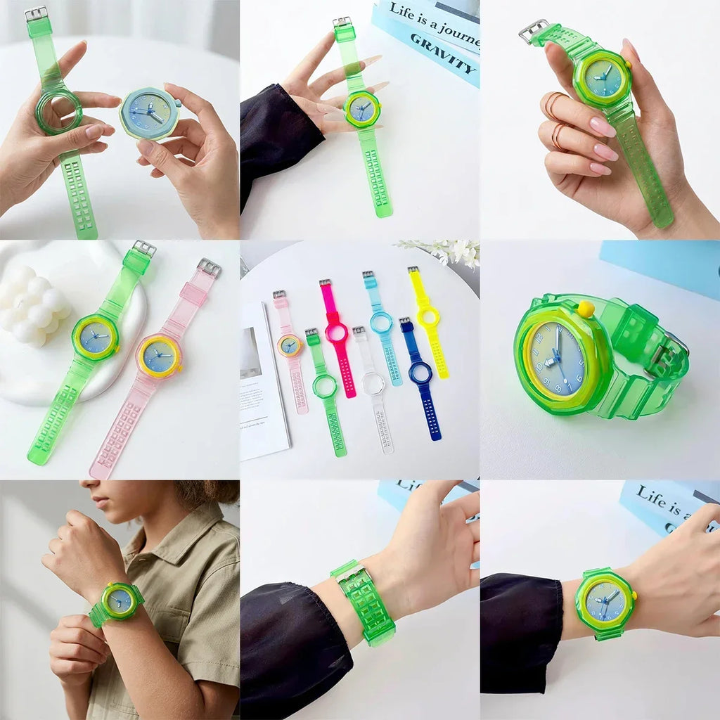2 IN 1 PC Mod Kit Case Frame +Strap for Swatch AP Royal Pop Modification Integrated Silicone Matte Cover Bumper Band Accessories