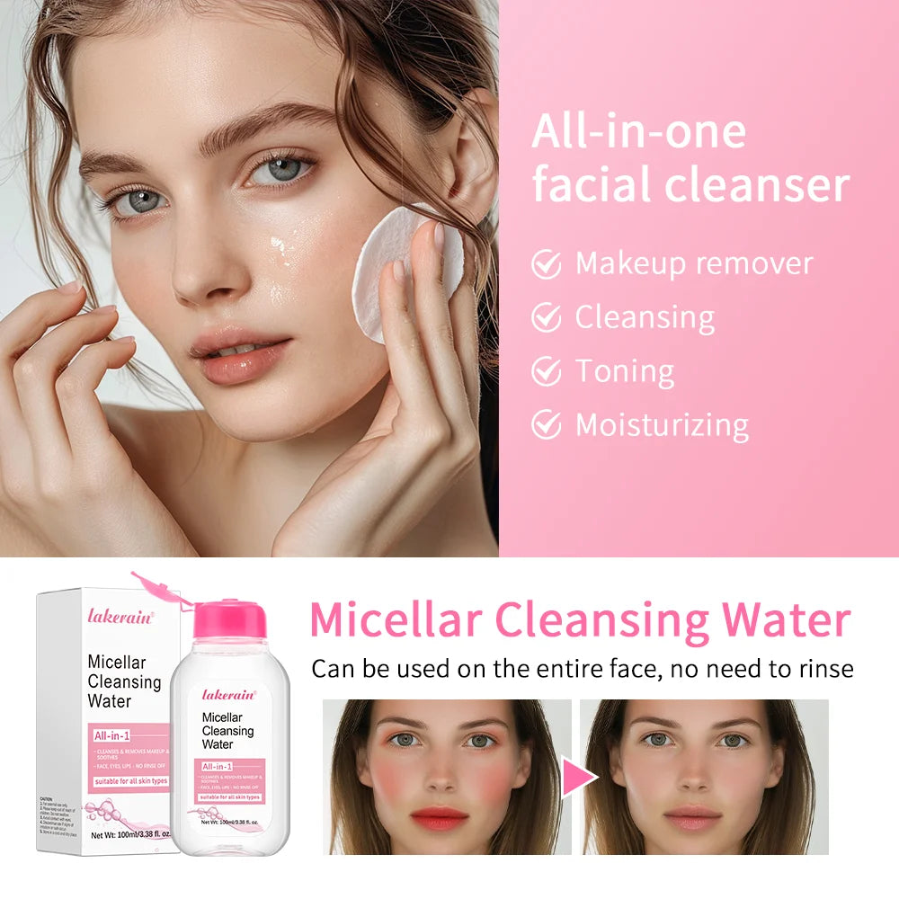Micellar Cleansing Makeup Remover Mild Formula without Leaving Any Residue Micellar Technology Absorbs Impurities Extra Hydrating Efficient Makeup Remover