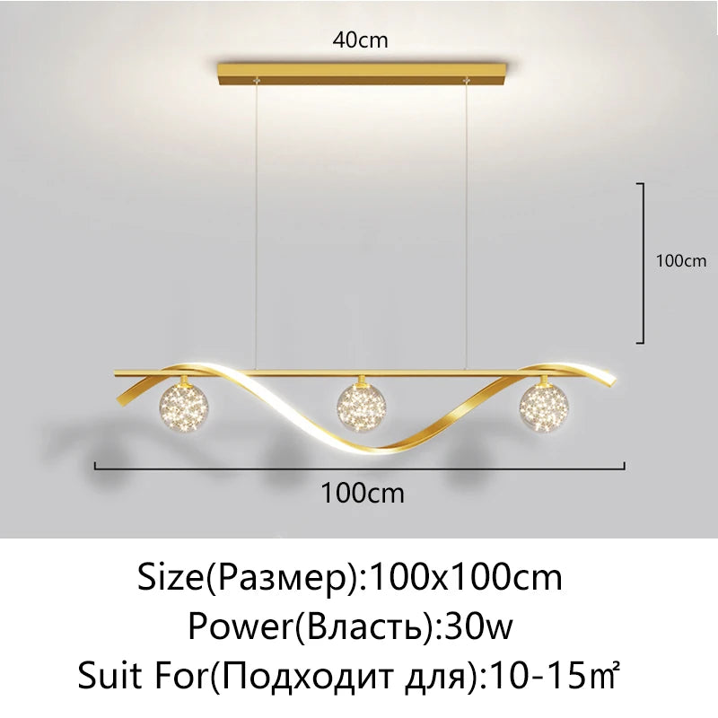 Modern Minimalist Led Pendant Lamps Dimming for Coffee Table Dining Room Kitchen Island Ceiling Chandelier Home Lighting Fixture