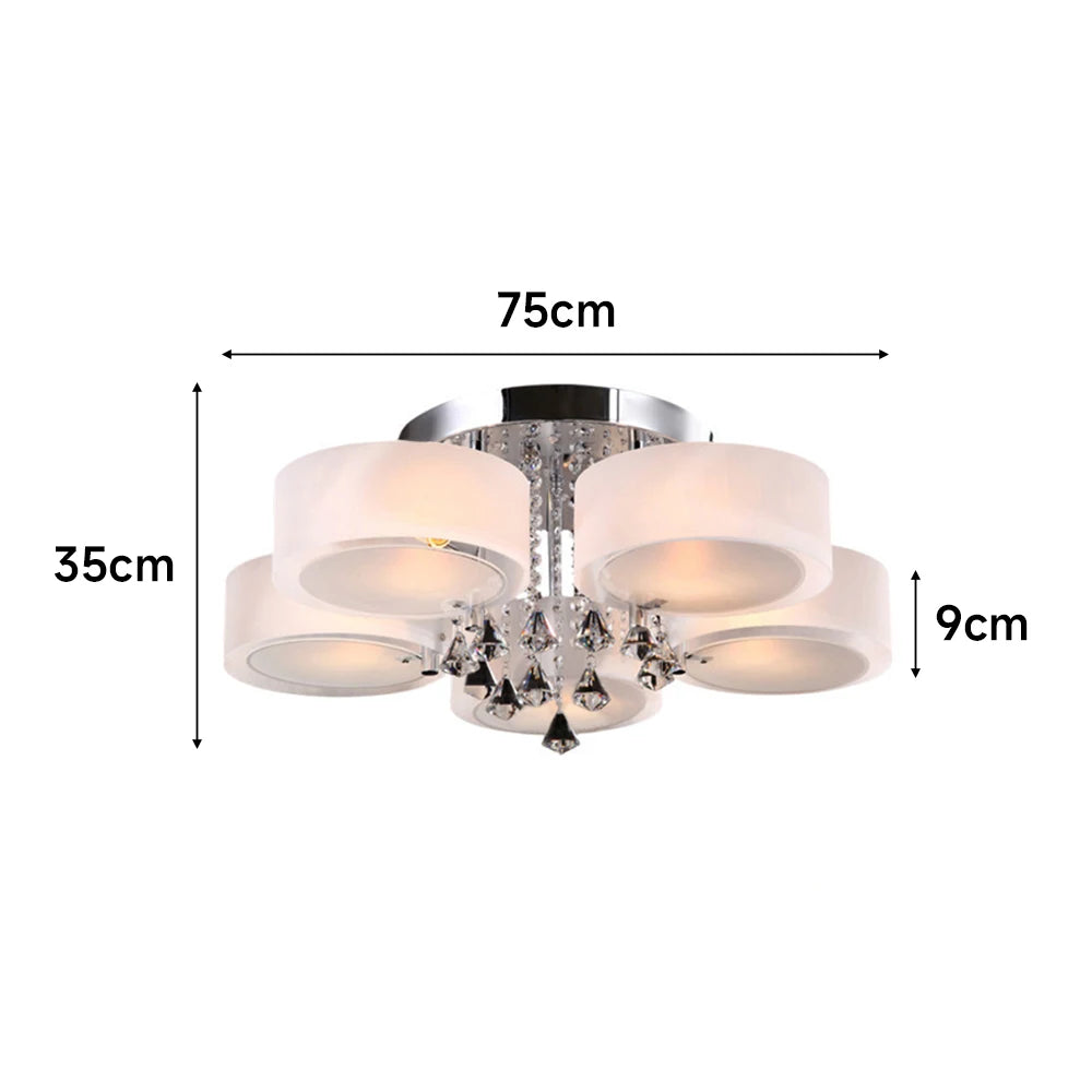 Voltsify LED Crystal Ceiling Light Chandelier Lamp, 5/7 Head
